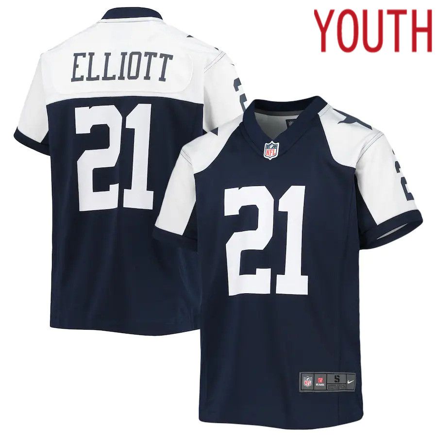 Youth Dallas Cowboys 21 Ezekiel Elliott Nike Navy Alternate Player Game NFL Jersey